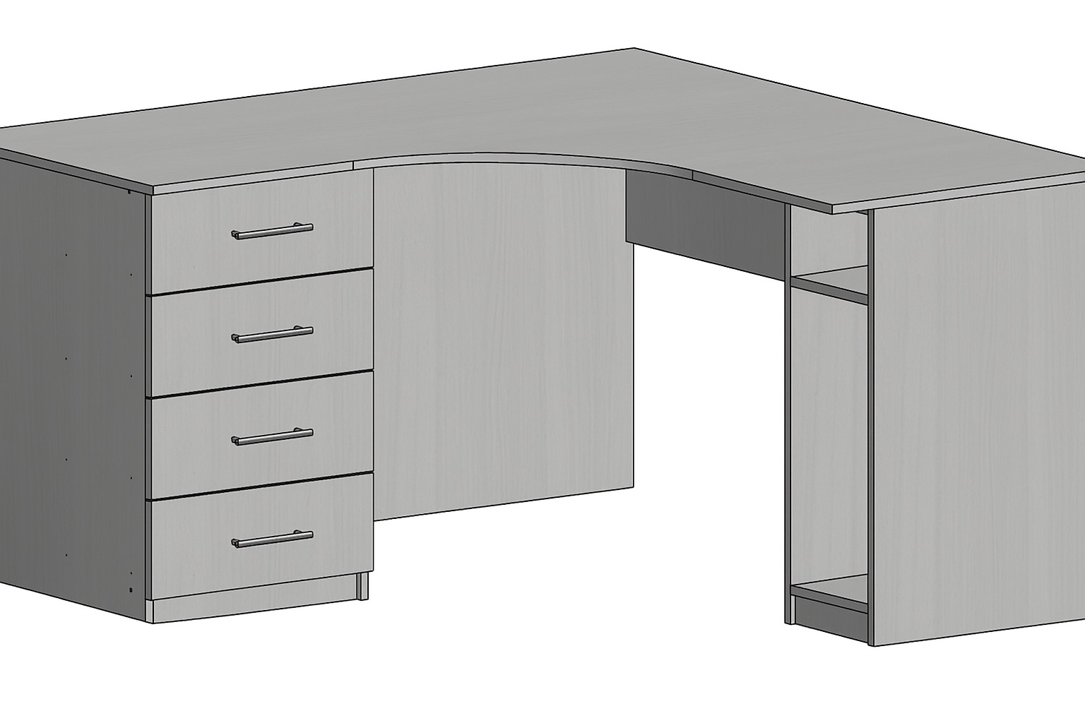 Стіл кутовий комп'ютерний з 4 ящиками Скафолдінг